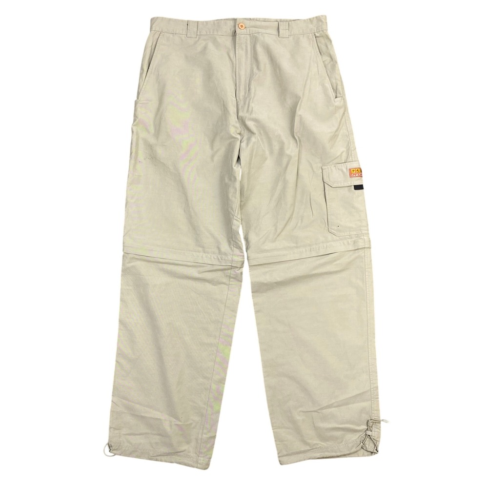 VTG Rusty Ripstop Cargo Convertible Pants Mens 38 UFO Raver 90s Y2K Skate Surf